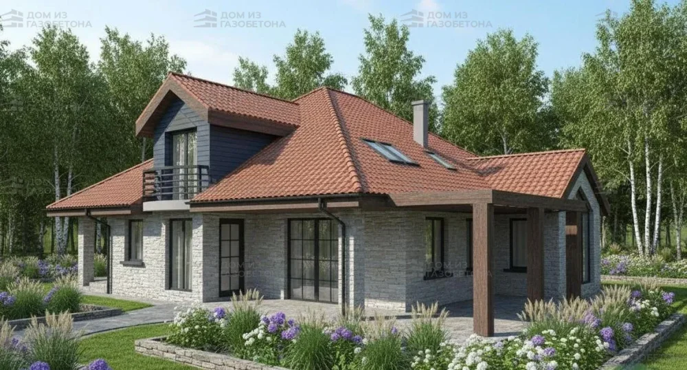 Проект Двухэтажный дом 16 на 14, 263 м2