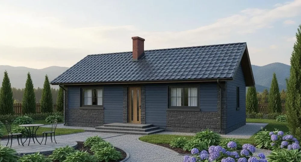 Проект Одноэтажный дом 11 на 7, 57 м2