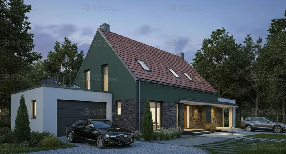 Проект Двухэтажный дом 15 на 11, 163 м2