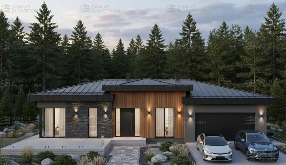 Проект Одноэтажный дом 15 на 8, 88 м2